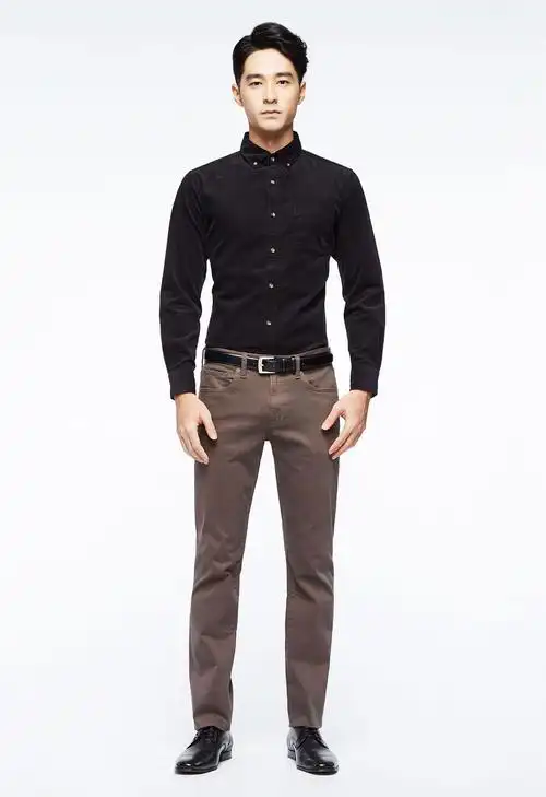 灯芯绒长袖衬衫-男