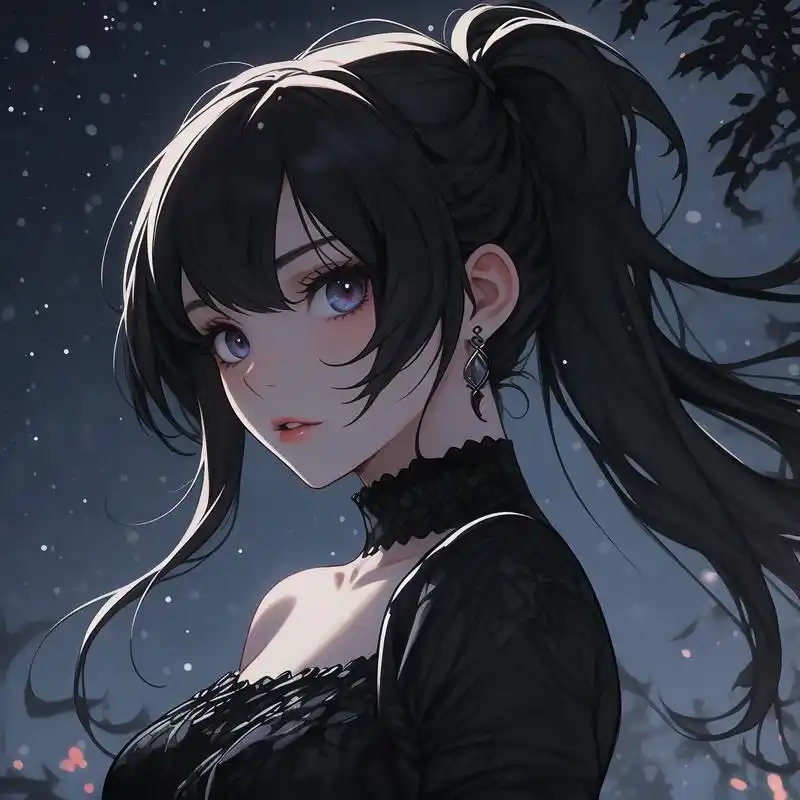 动漫头像女09黑暗系冷酷感拉满94 这一组动漫头像也太飒了吧,满满