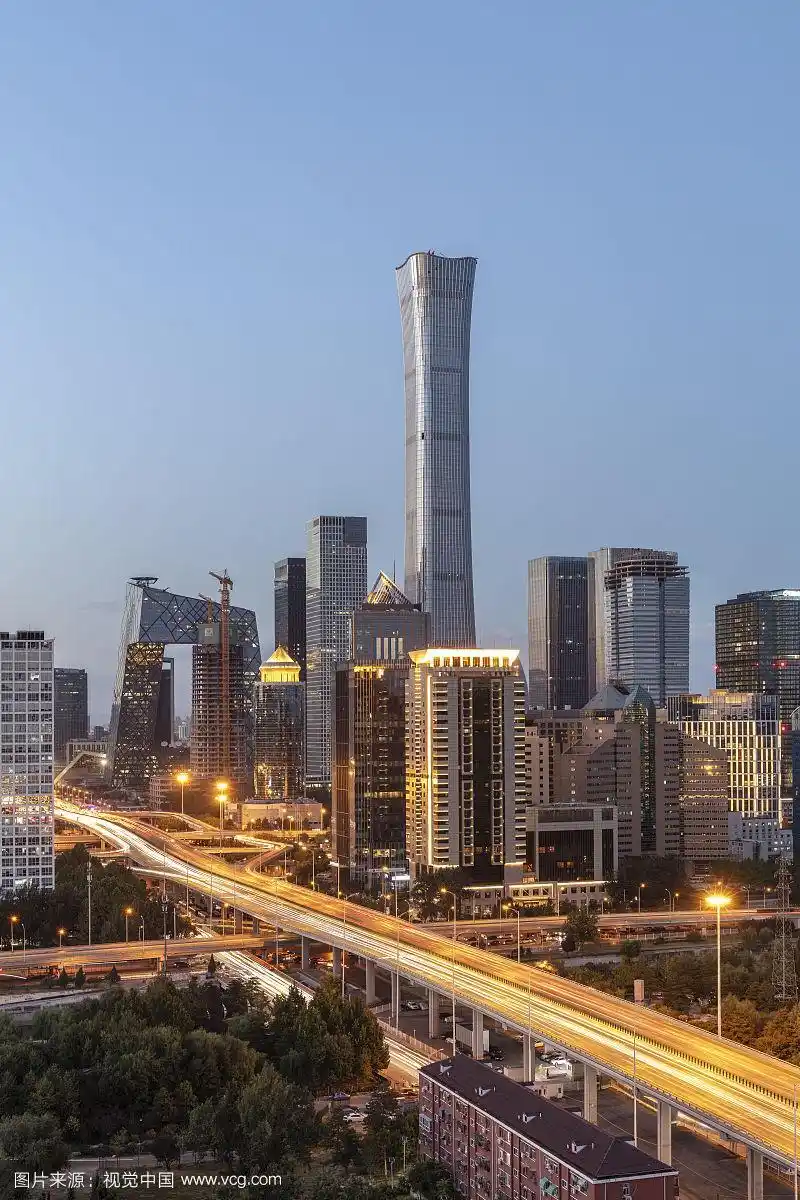 俯瞰北京国贸cbd东三环商业中心