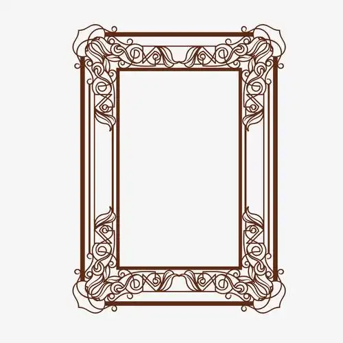 矢量棕色线条双相框
