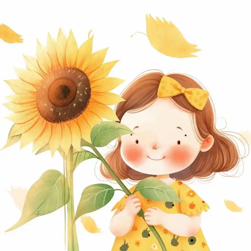 治愈系美图:向日葵女孩,仿佛阳光下的小精灵.#头像# #微信头像