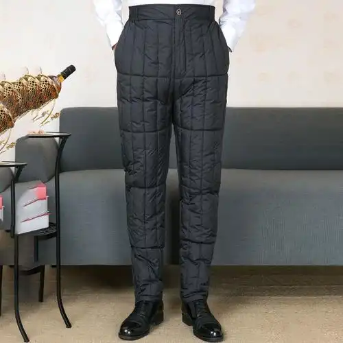 中老年棉裤男冬爸爸宽松特加肥加大码高腰加厚贴身羽绒棉裤内胆裤