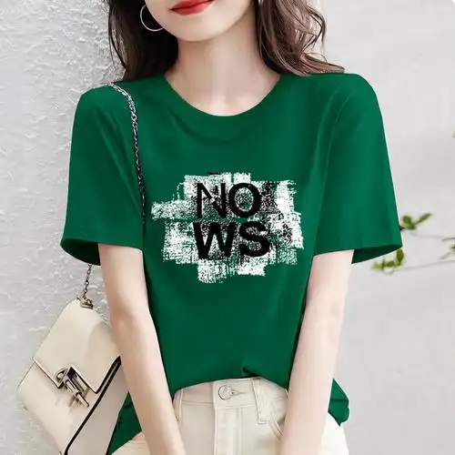 6028衣服时尚夏天时髦设计感女装直播休闲圆领上衣短袖t恤女夏 - 17网