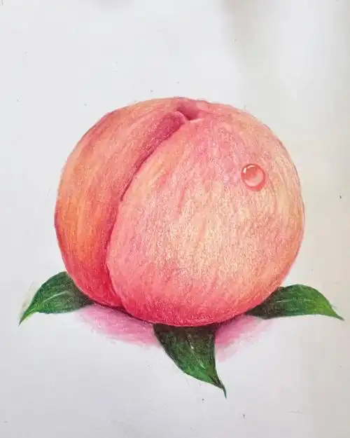 彩铅画桃子