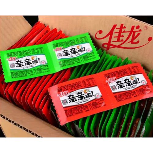 佳龙亲亲嘴辣条麻辣烧100片卫生怀旧小零食品素面筋大刀肉 绿色50片