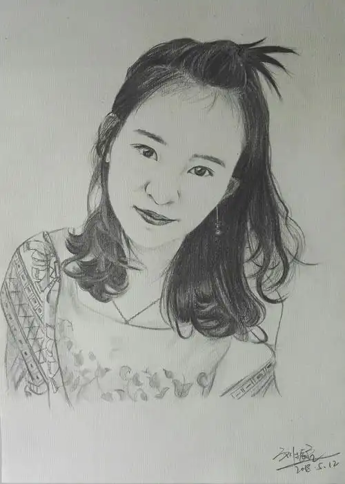 勇闯天涯广告揭西钱坑风光素描肖像女生长发添加表情【岩彩】画师眼里