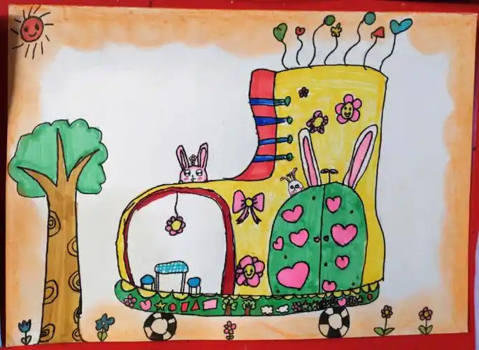 儿童画一年级课程神奇的鞋子