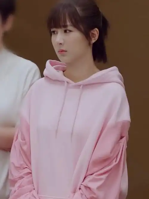 亲爱的热爱的杨紫佟年同款春秋韩版宽松拼接连帽薄款卫衣女潮ins