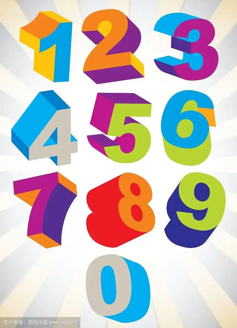 3d彩色粗体数字集