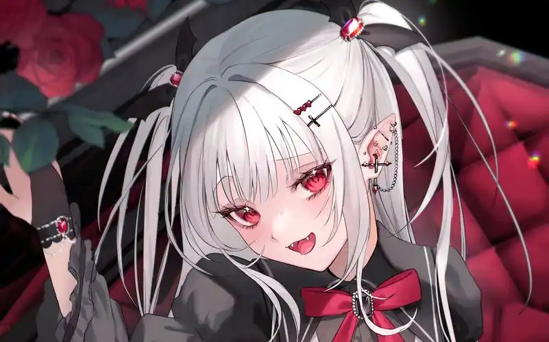 二次元吸血鬼美女,满足大家的幻想,给个一键三连谢谢