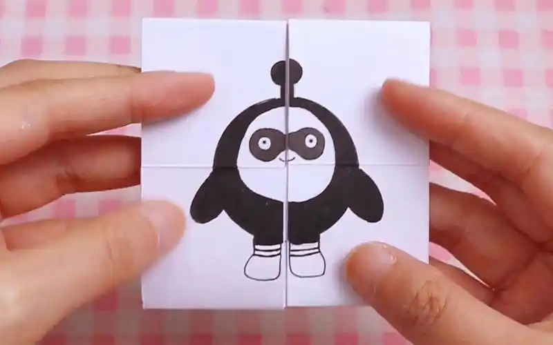 用折纸做一个无限翻折的蛋仔!超级解压的手工小玩具!一起来做吧!