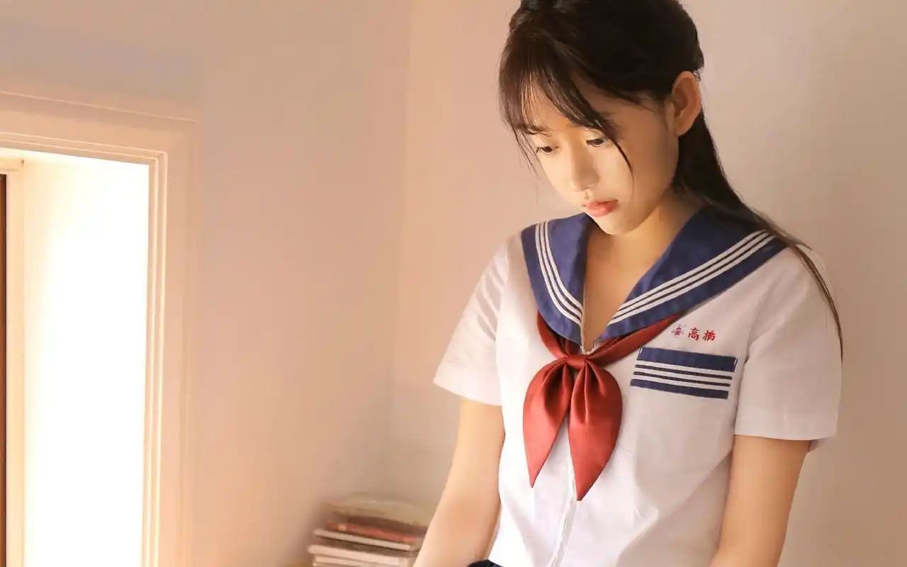 性感美女水手服学生制服写真桌面壁纸高清大图预览1920x1080_美女壁纸