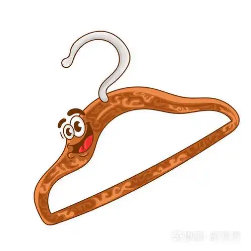 卡通木衣架矢量插图