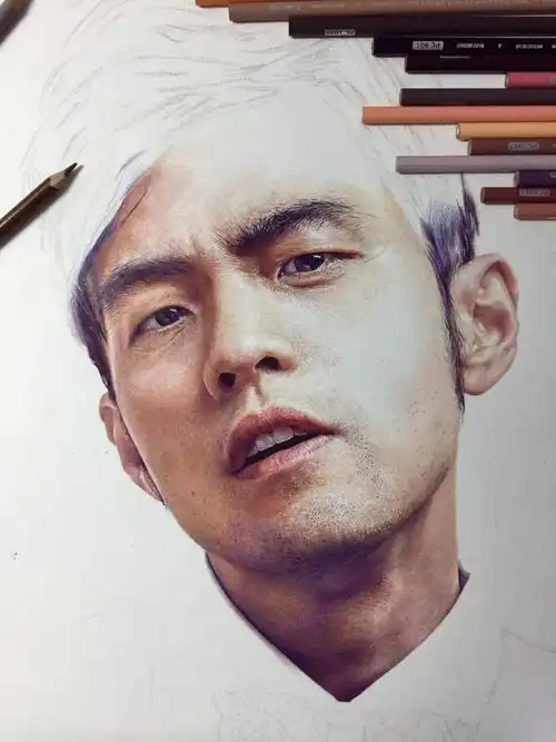 周杰伦彩铅画
