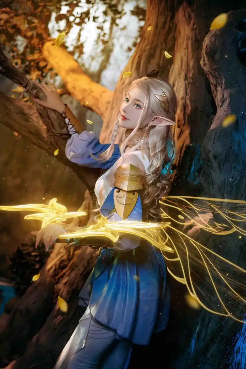 《王者荣耀》王者同人艾琳cos精灵正片经典还原