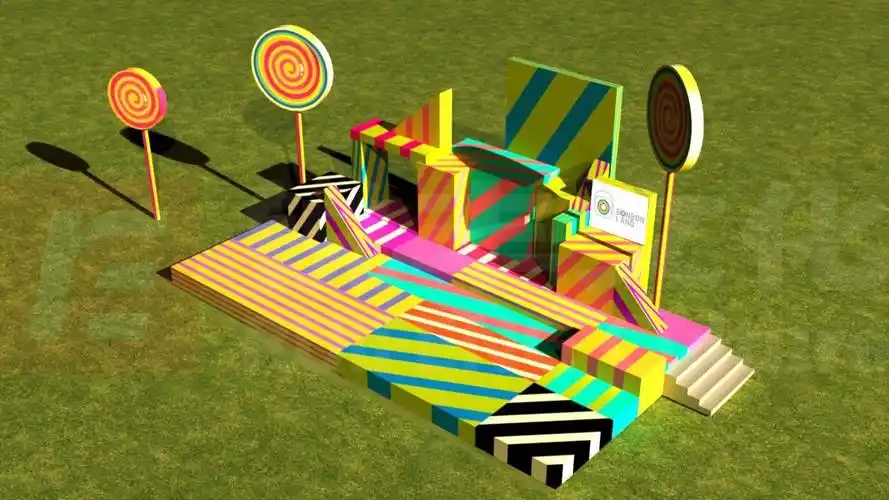 制造出鲜艳活泼的音乐舞台利用鲜明的色块搭配糖果班班,苏格密码主办