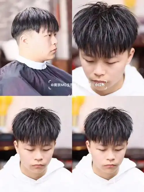 男生碎盖烫烫型不烫卷的发型阳光帅气