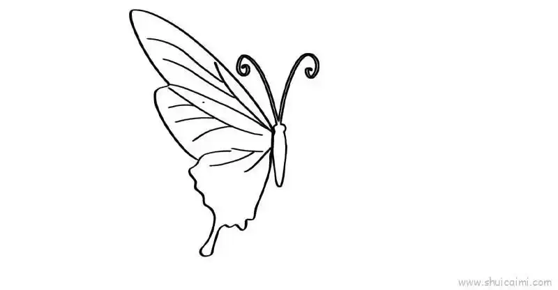 好看的粉色蝴蝶儿童简笔画教程