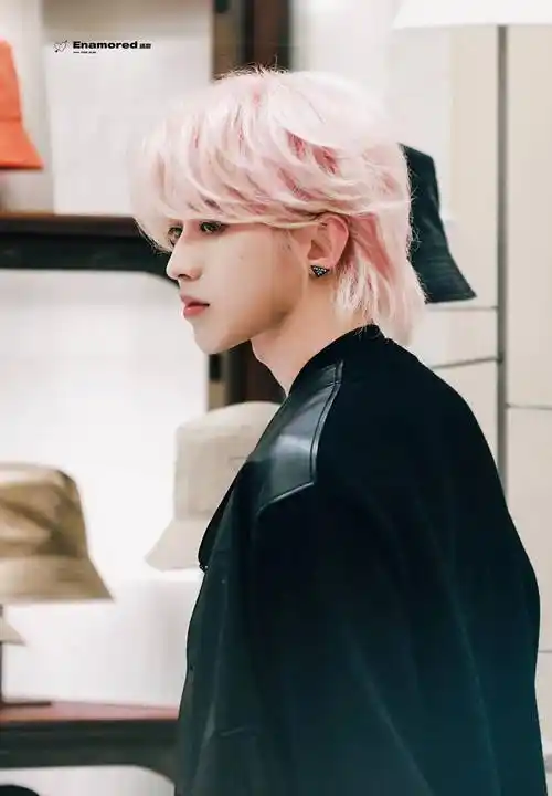 蔡徐坤粉色头发格子大衣造型好惊艳,仿佛漫撕男从小说中走了出来_米兰