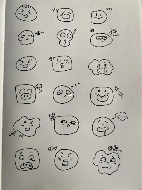 可爱表情包手绘表情包小表情简笔画涂鸦