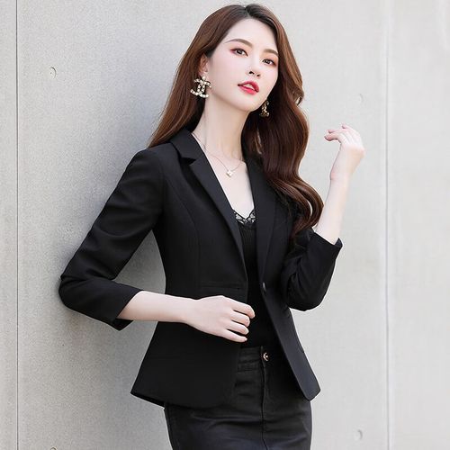 新款秋季女装春秋时尚休闲修身气质小个子女士外套职业装小西装短款