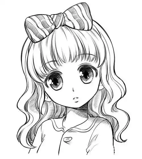 卡通人物简笔画 可爱 呆萌,卡通人物简笔画女孩相关的内容,就上水彩迷