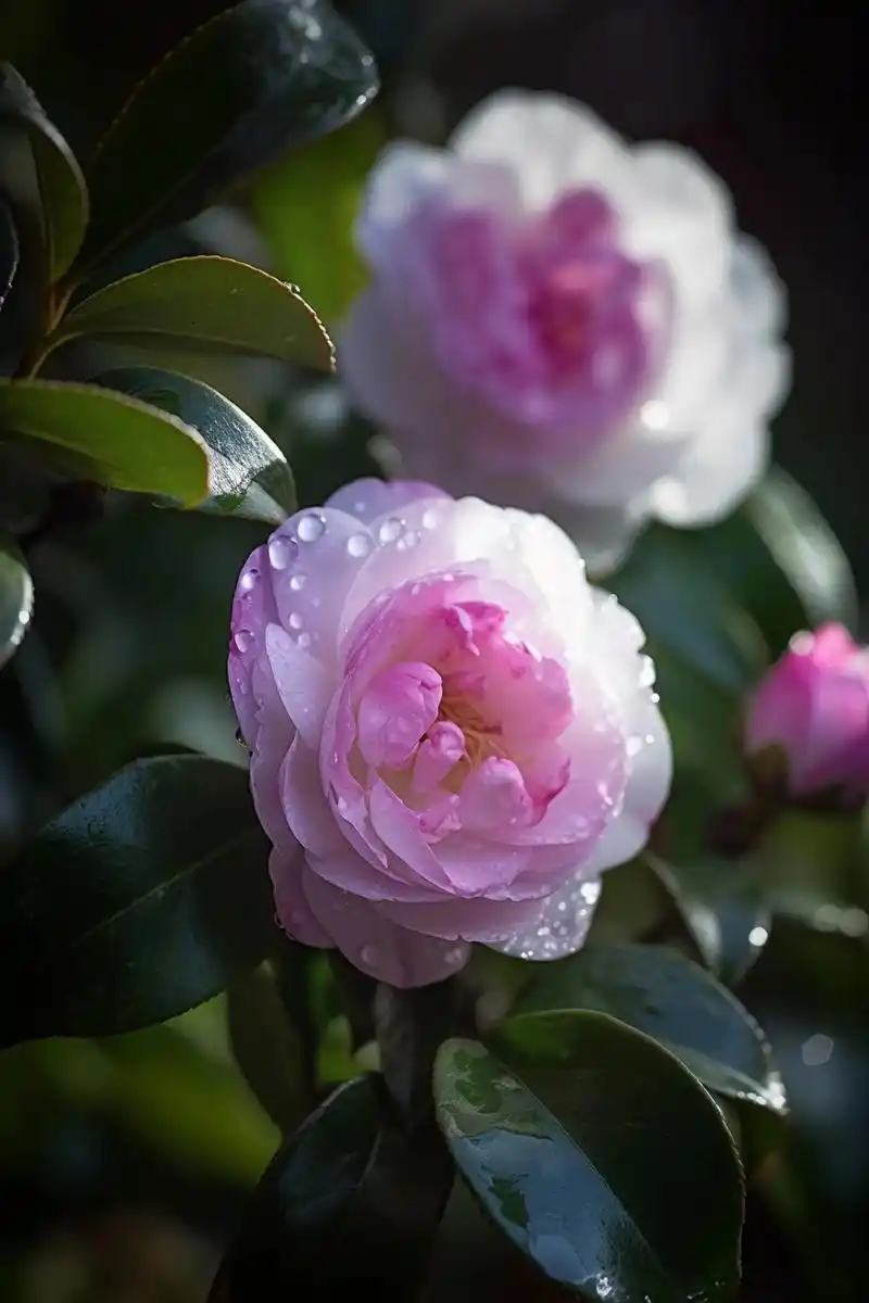 请你欣赏粉色山茶花.#治愈系 #唯美意境 #浅秋时光 #好看 - 抖音