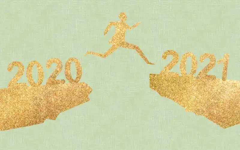 跨越2020,迎接2021的创意背景图