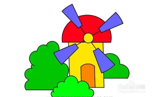 如何绘制卡通荷兰风车