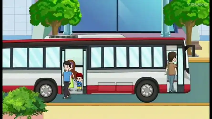 乘车时  排队等候  前门上车  后门下车  做一名文明乘客