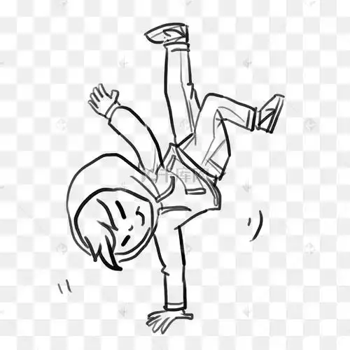 街舞少年简笔画