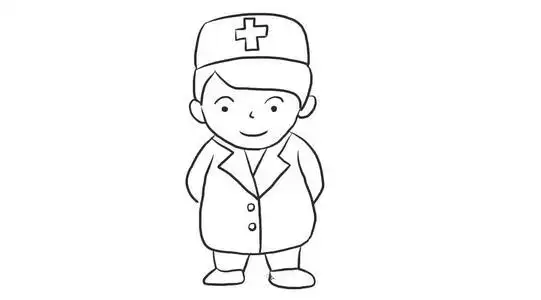 的画法步骤儿童抗击疫情简笔画大全:医生护士白衣天使医院等简笔画