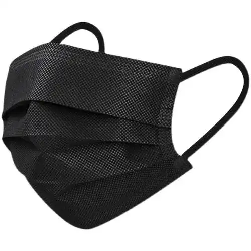 口罩一次性三层黑色帅气防尘成人无纺布平面防护口罩