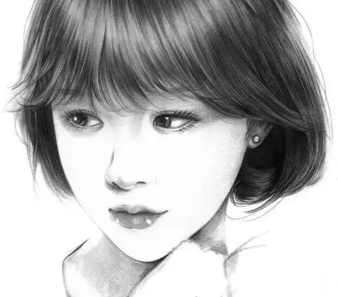 完整素描头像女 女生头像图片大全 -【爱个性】