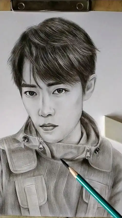 手绘明星肖像画【肖战】