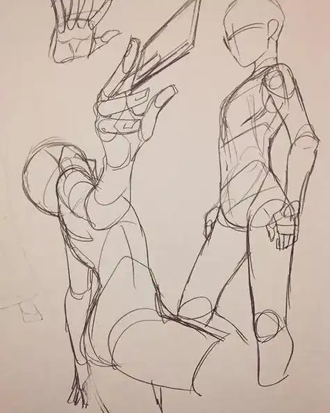 临摹素材线稿速写|简单好画的新手入门系列经典动漫人物角色速写想画