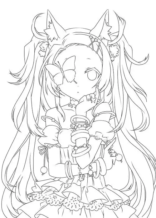 线稿全身漫画卡通人物绘画