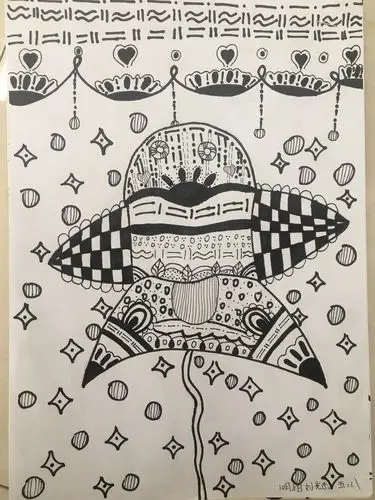 [笔尖下的黑白灰]--线描画选修课学生作品