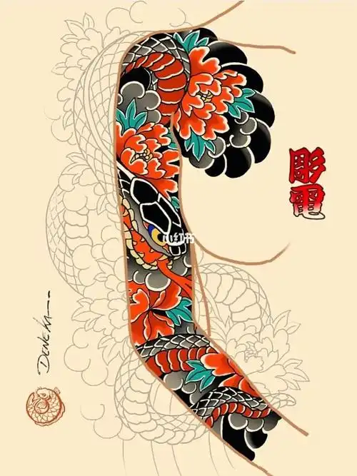 日式老传统纹身手稿分享