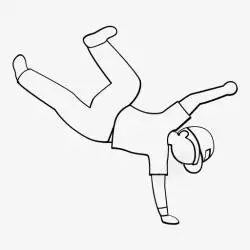 街头健身霹雳舞舞者嘻哈图标高清图片