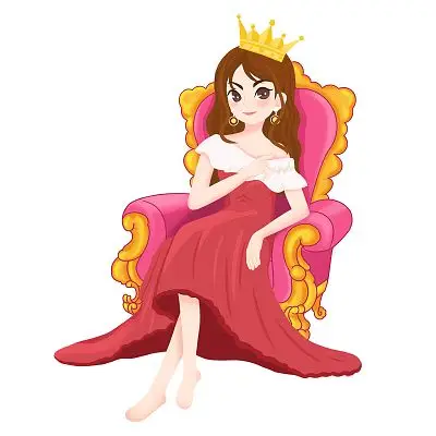 卡通风格红沙发女王宝座女神节插画元素妇女节妇女女神节