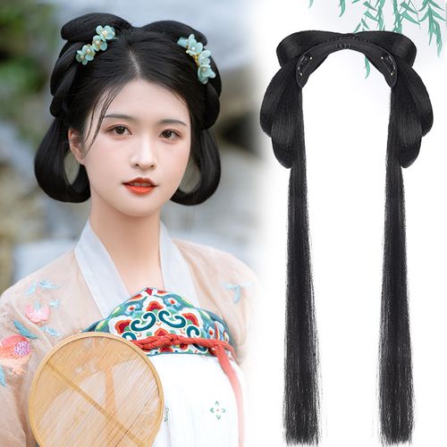 汉服假发一体式古风假发包盘发明制发髻古装头饰懒人发型全头套女