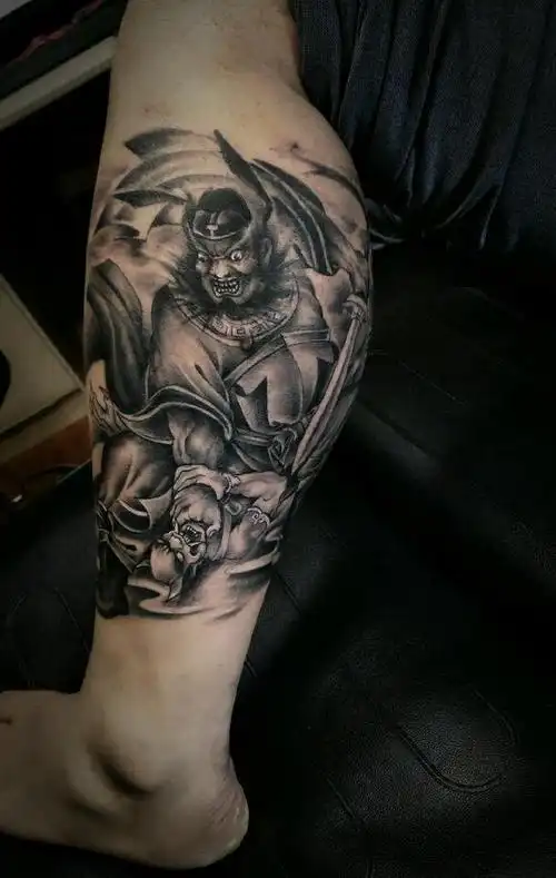 钟馗捉鬼_纹身图案手稿图片_沈光炜的纹身作品集