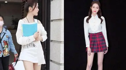 关晓彤与吴宣仪,俩人都是腿精,你看上谁的腿了