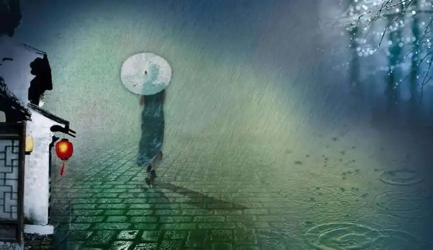 烟雨迷蒙的江南小镇