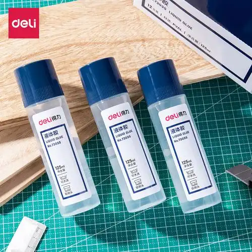得力液体胶水通用学生美工胶水办公胶粘用品125ml规格 12支装7303s越