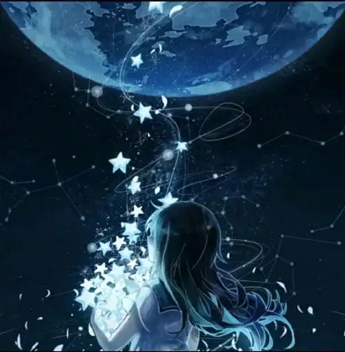 二次元男生头像星空