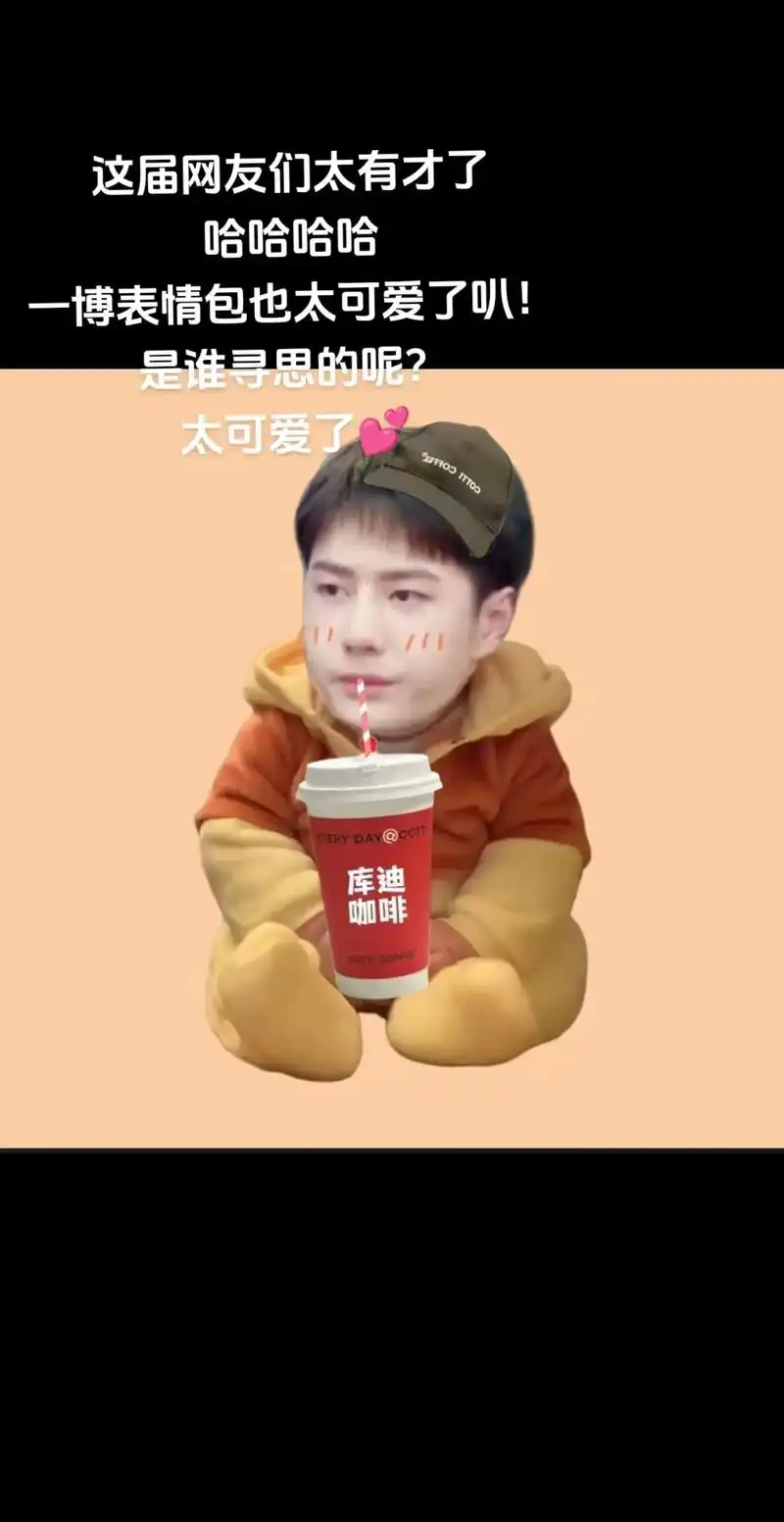 网友批的王一博表情包.太可爱啦～ #库迪咖啡代言人王一博 # - 抖音
