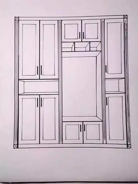 手绘一点透视玄关鞋柜内部结构设计及画法技巧 -全民小视频