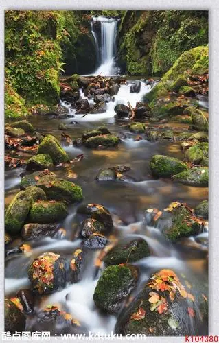 k104380-3d风景瀑布溪流地贴地画地台图